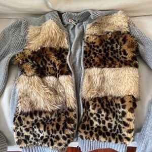 Crewcuts Fur zip up sweater